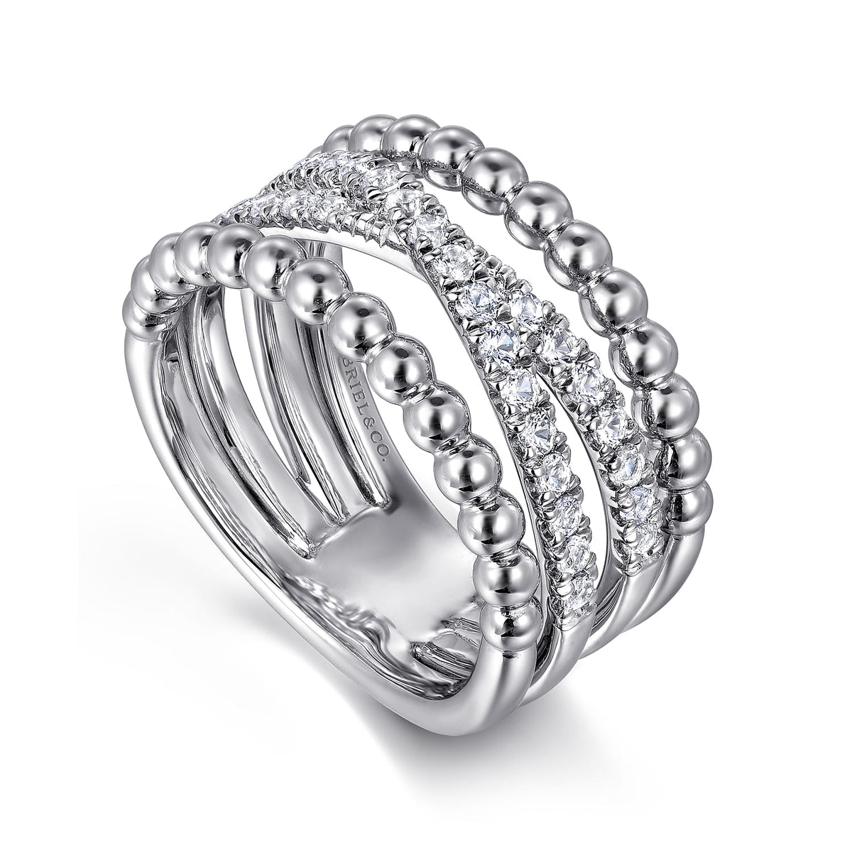 Sterling Silver White Sapphire Wide Ring