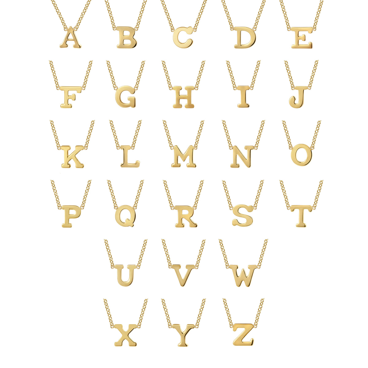 14K Yellow Gold Initial L Pendant Necklace