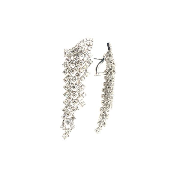 18K White Gold 9.12ctw Fancy Dangle Earrings