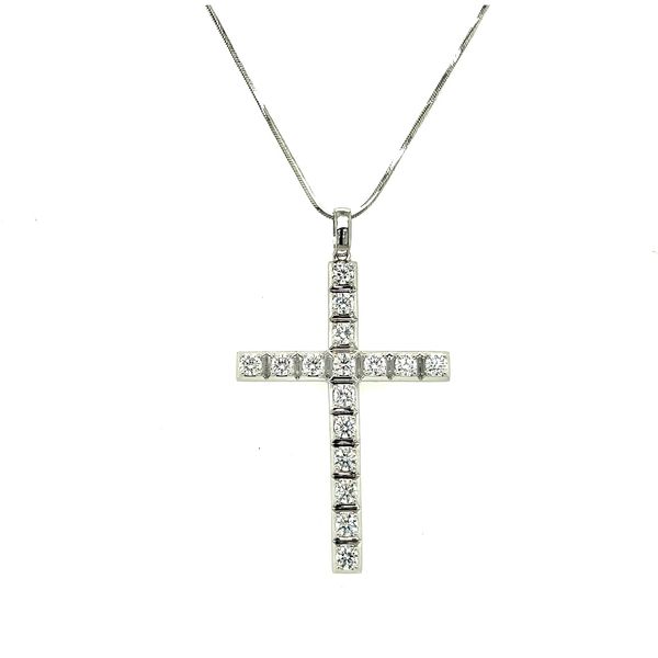 18K White Gold 2.00ctw Lab Grown Diamond Cross