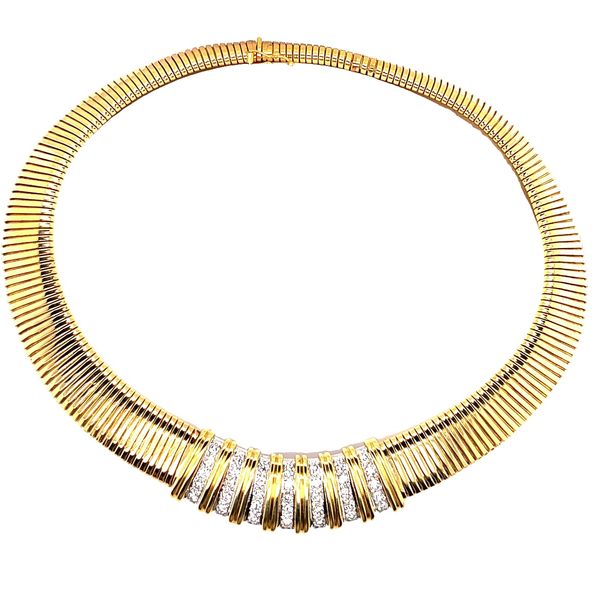 Diamond 2 Tone Omega Necklace