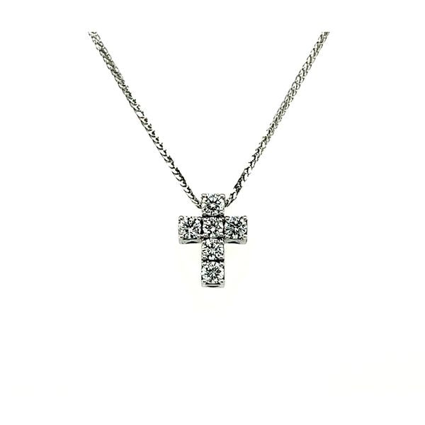 18K White Gold .50ctw Diamond Mini Cross