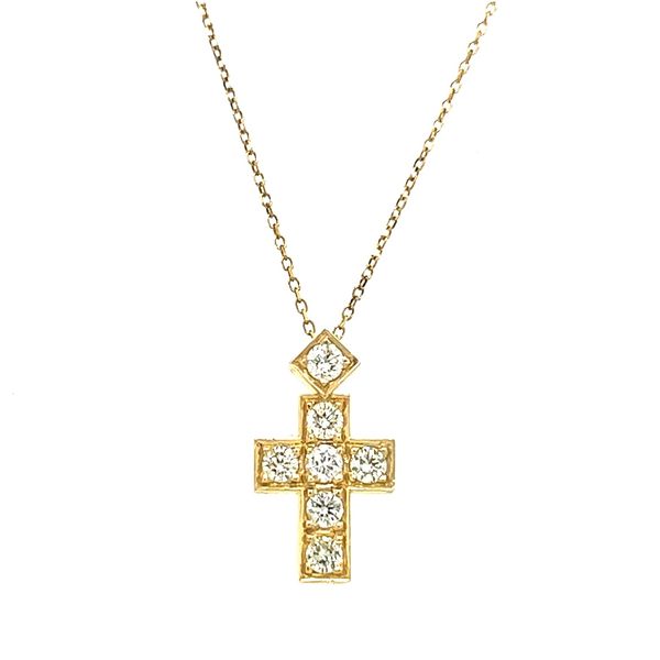 14K Yellow Gold .60ctw Diamond Cross