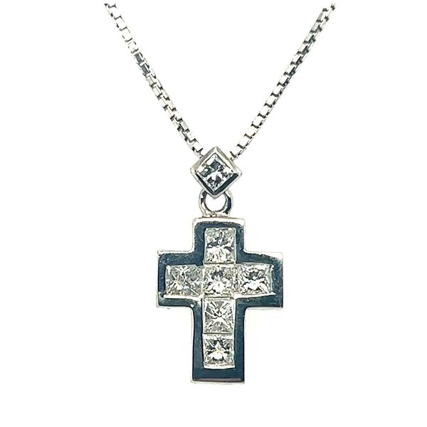 Diamond Princess Cut Diamond Cross