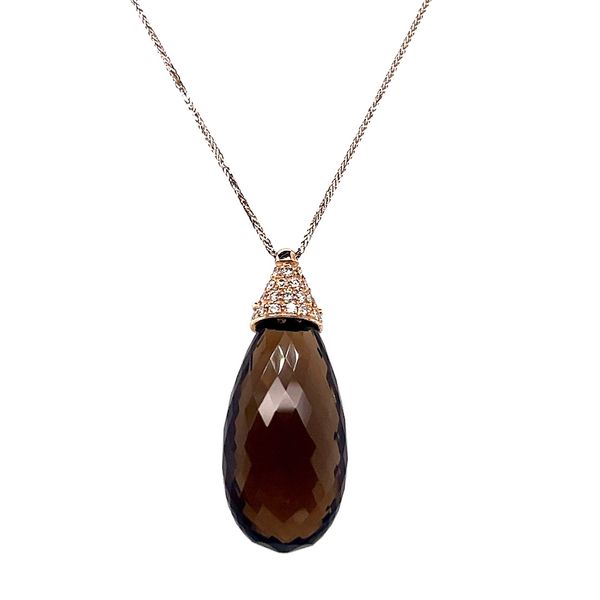Citrine Gem and Diamond Pendant