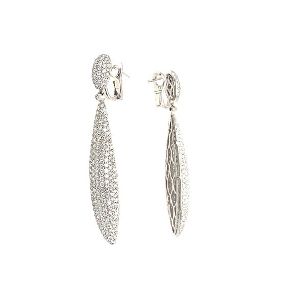 18K White Gold 9.33ctw Pave Diamond Dangle Earrings