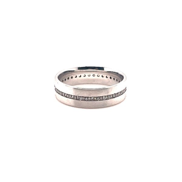 mens White Gold and Channel Set Ring
