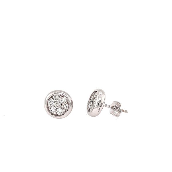Circle Diamond Cluster Earrings