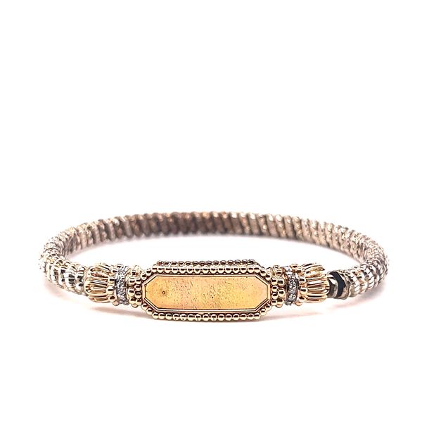 Vahan Diamond Bracelet in 14 Karat Yellow Gold and Sterling Silver with 0.08 Carat Total Weight
