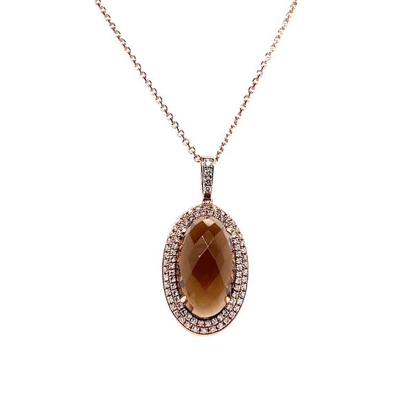 Cognac Gem and Diamond Pendant