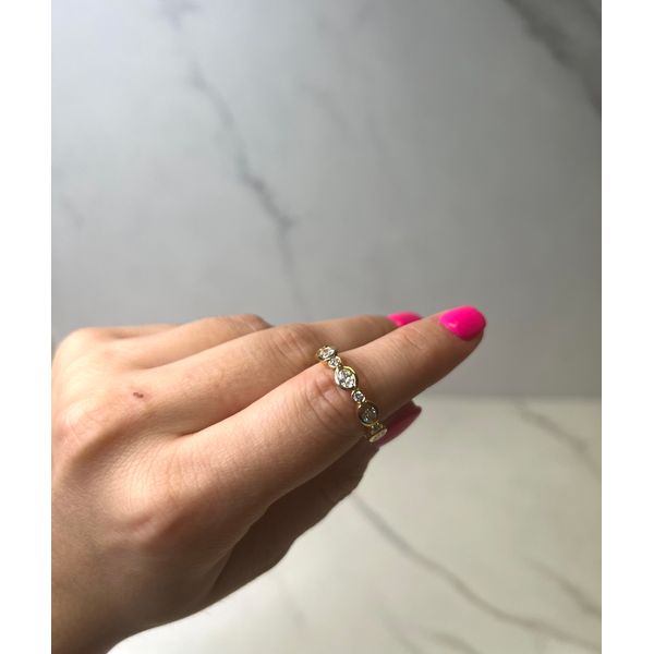 18K YG Bezel-Set Diamond Band