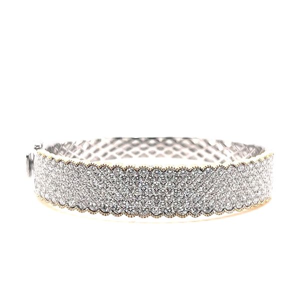 14K 2-Tone 5.60ctw Diamond Bangle Bracelet