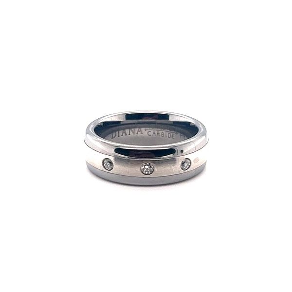 Tungsten 3 Row Diamond Ring