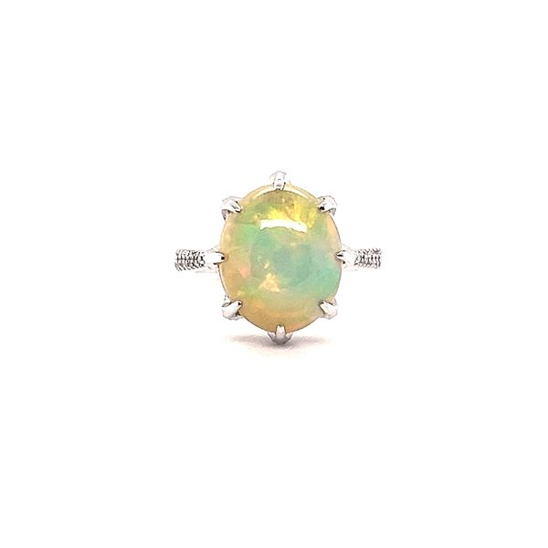 5.43CT Opal Ring in 14K White Gold