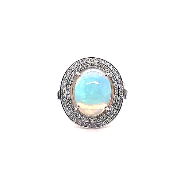 Diamond Opal Gemstone Ring