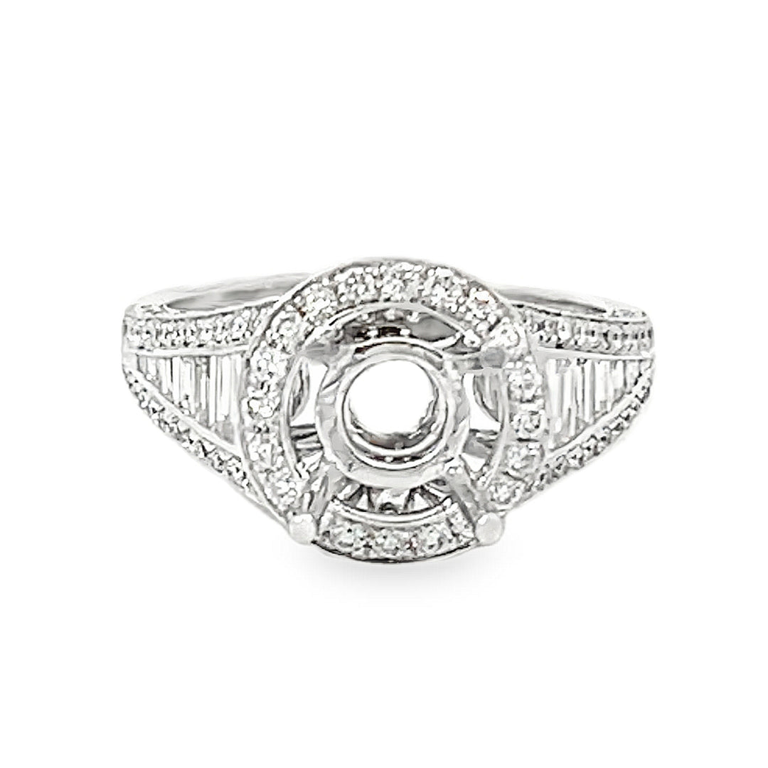 14K White Gold Diamond Semi Mounting 1.35ctw