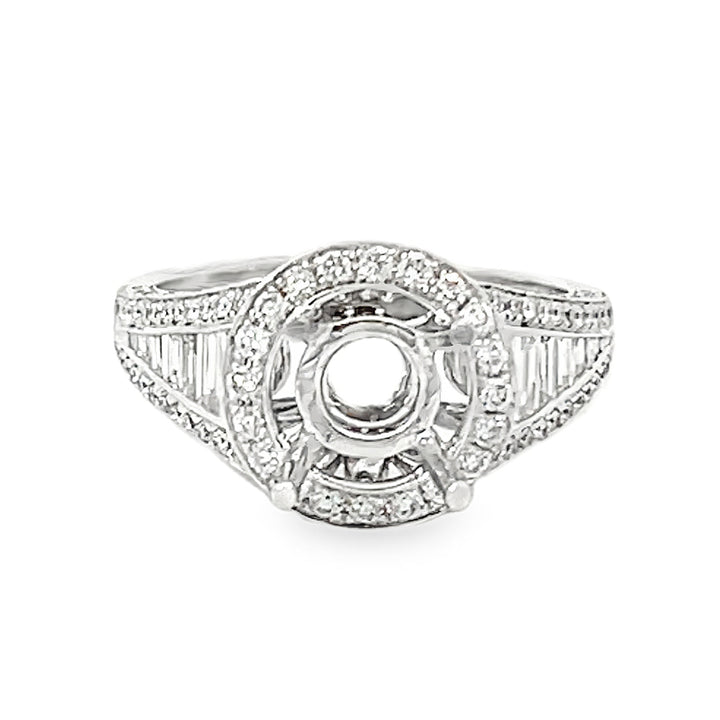 14K White Gold Diamond Semi Mounting 1.35ctw