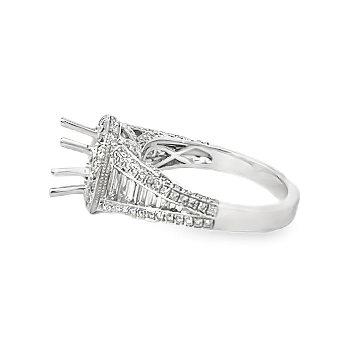 14K White Gold Diamond Semi Mounting 1.35ctw