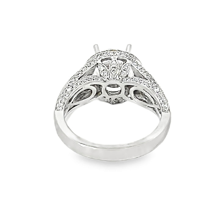 14K White Gold Diamond Semi Mounting 1.35ctw