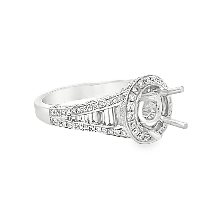 14K White Gold Diamond Semi Mounting 1.35ctw