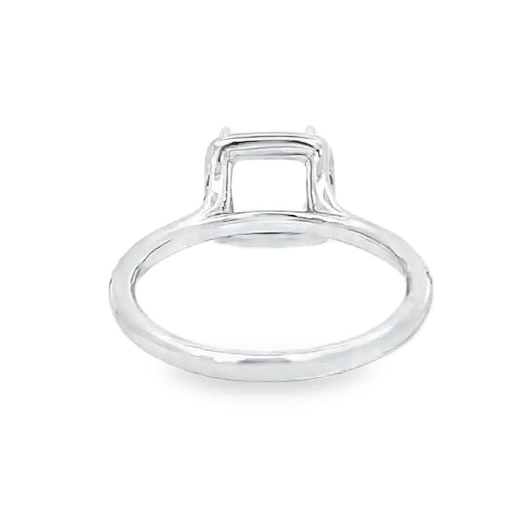 White Gold Halo Style Diamond Semi Mounting Ring