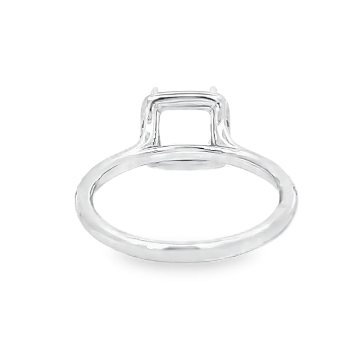 White Gold Halo Style Diamond Semi Mounting Ring