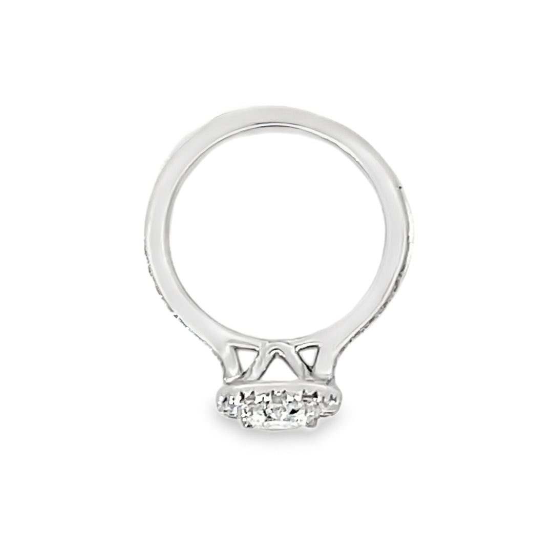 White Gold Halo 1.58 Carat with Cushion Stone Ring