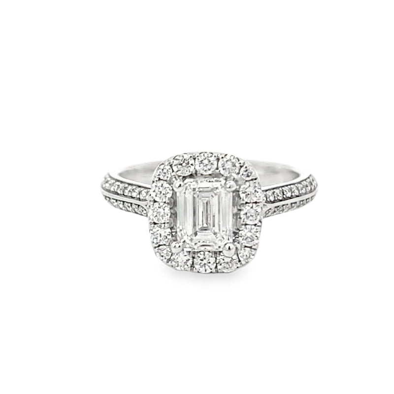 White Gold 1.23ct Emerald Engagement Ring
