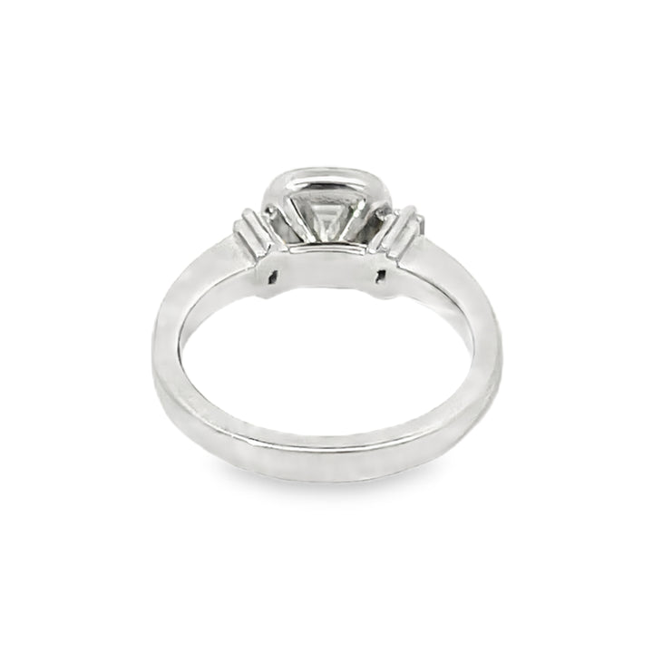 White Gold Emerald with Side Baguettes 2.00 Carat