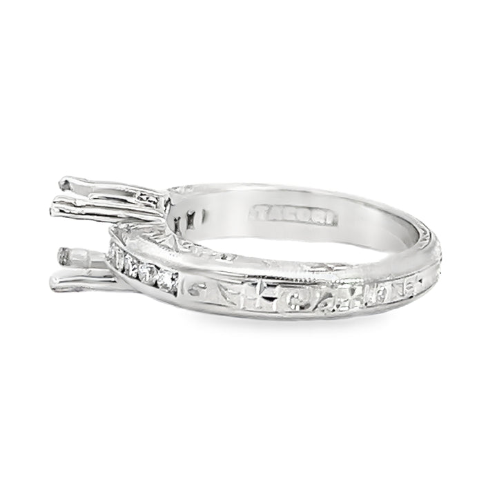 Platinum 0.25ct Diamond Semi Mounting Channel Set