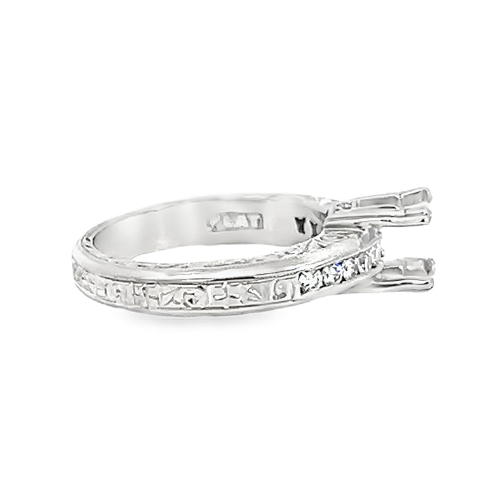 Platinum 0.25ct Diamond Semi Mounting Channel Set