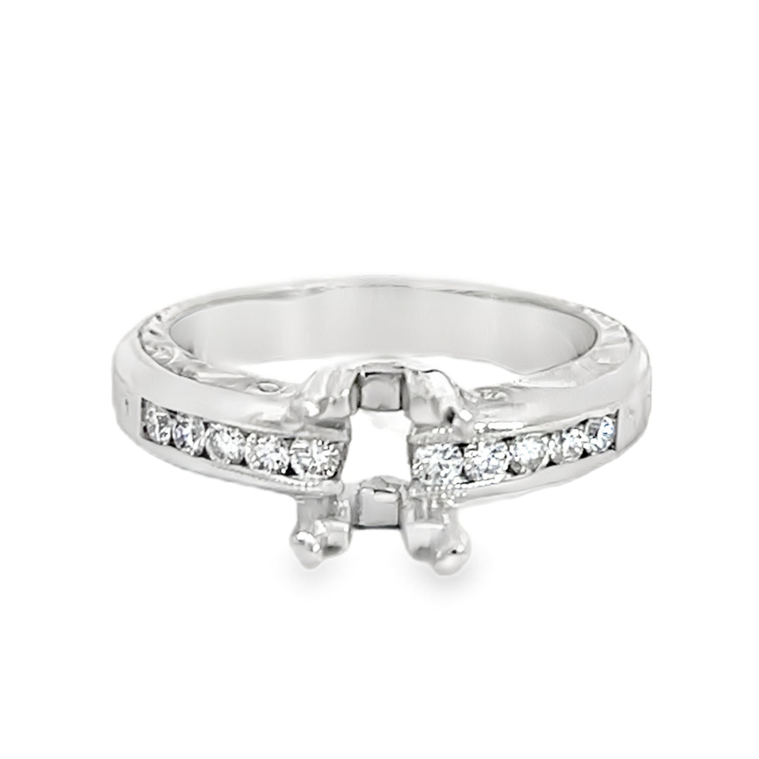 Platinum 0.25ct Diamond Semi Mounting Channel Set