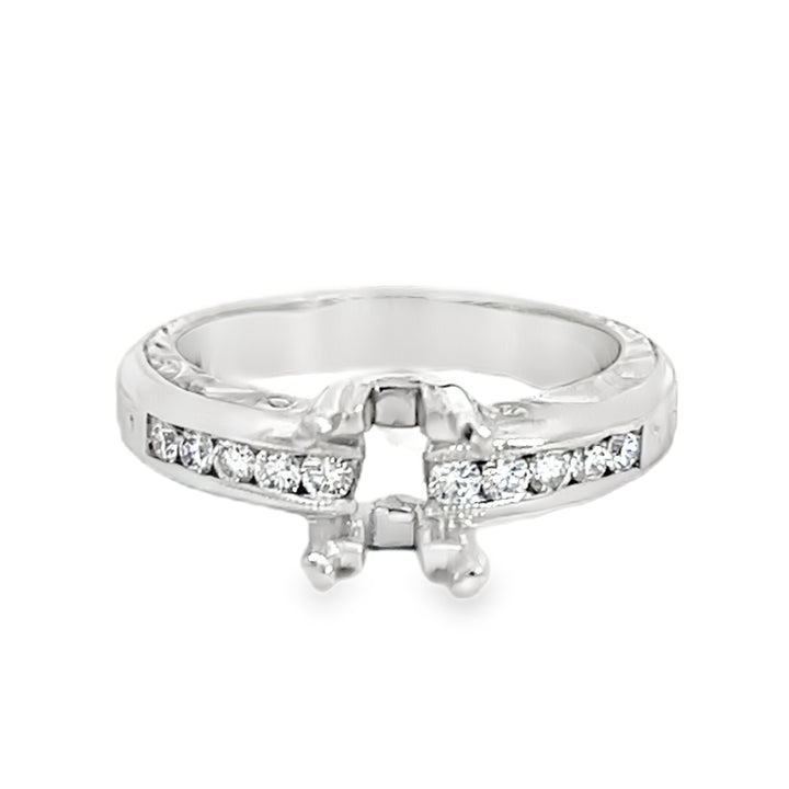 Platinum 0.25ct Diamond Semi Mounting Channel Set