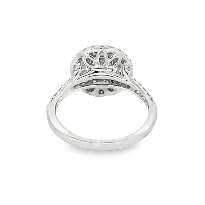 Round 1.41 Carat Total Double Halo Ring