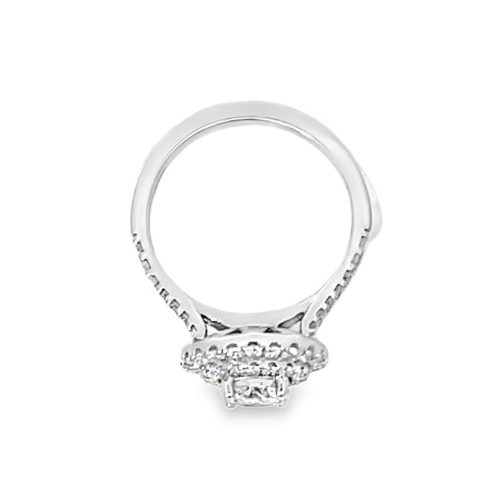 Round 1.41 Carat Total Double Halo Ring