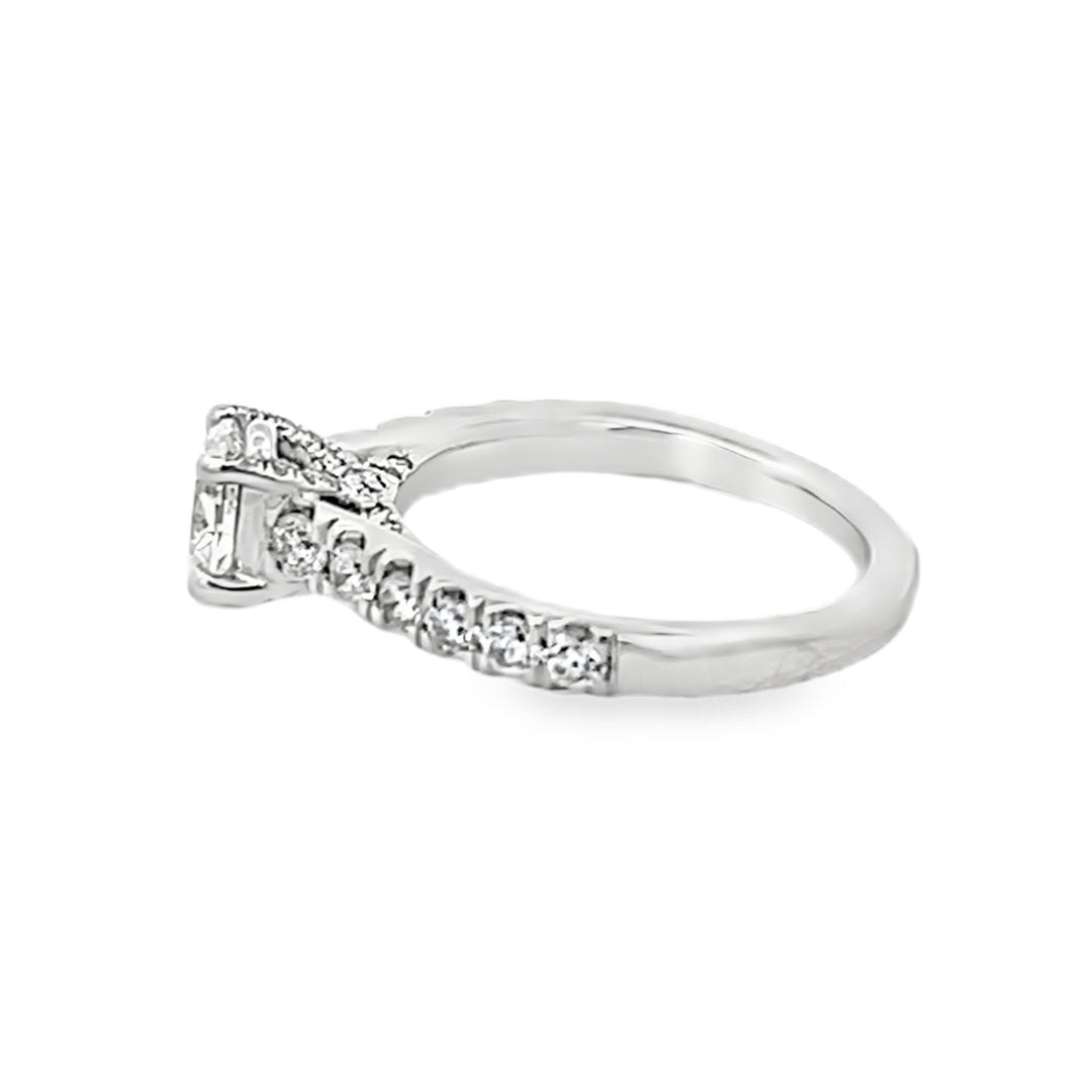 14K White Gold Oval Diamond Engagement Ring 1.45ctw
