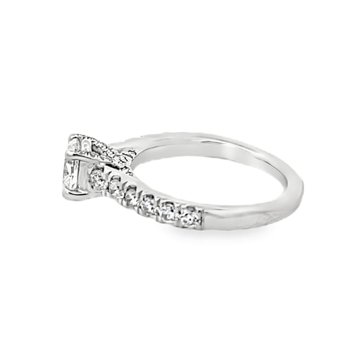 14K White Gold Oval Diamond Engagement Ring 1.45ctw