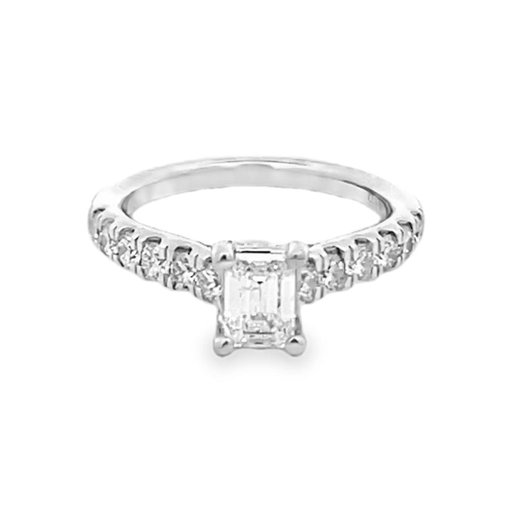 14K White Gold Emerald Cut Diamond Engagement Ring 1.44ctw