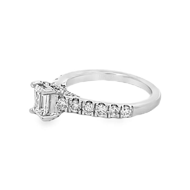 14K White Gold Emerald Cut Diamond Engagement Ring 1.44ctw
