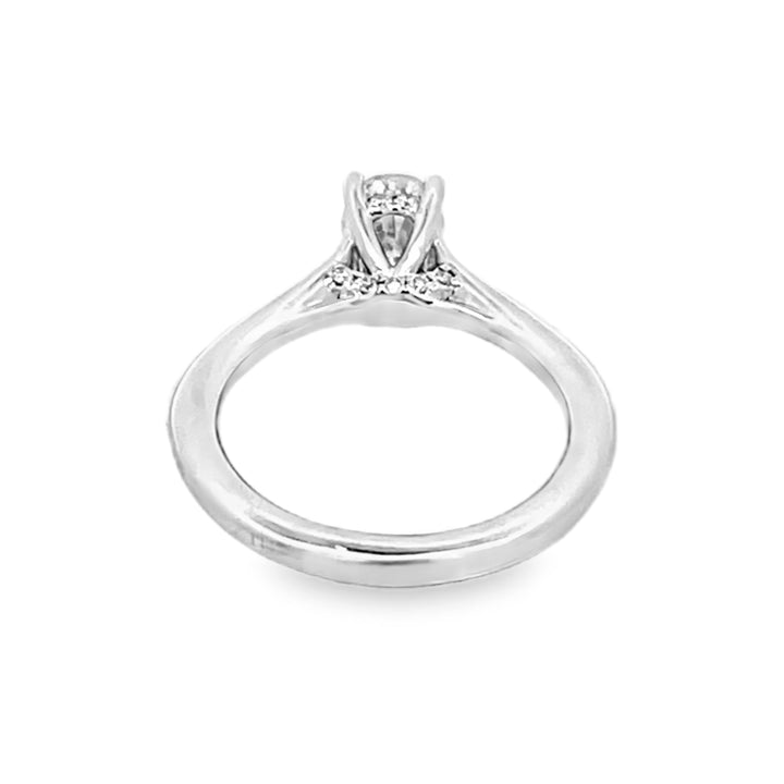 18K White Gold Oval Cut Diamond Engagement Ring 1.06ctw