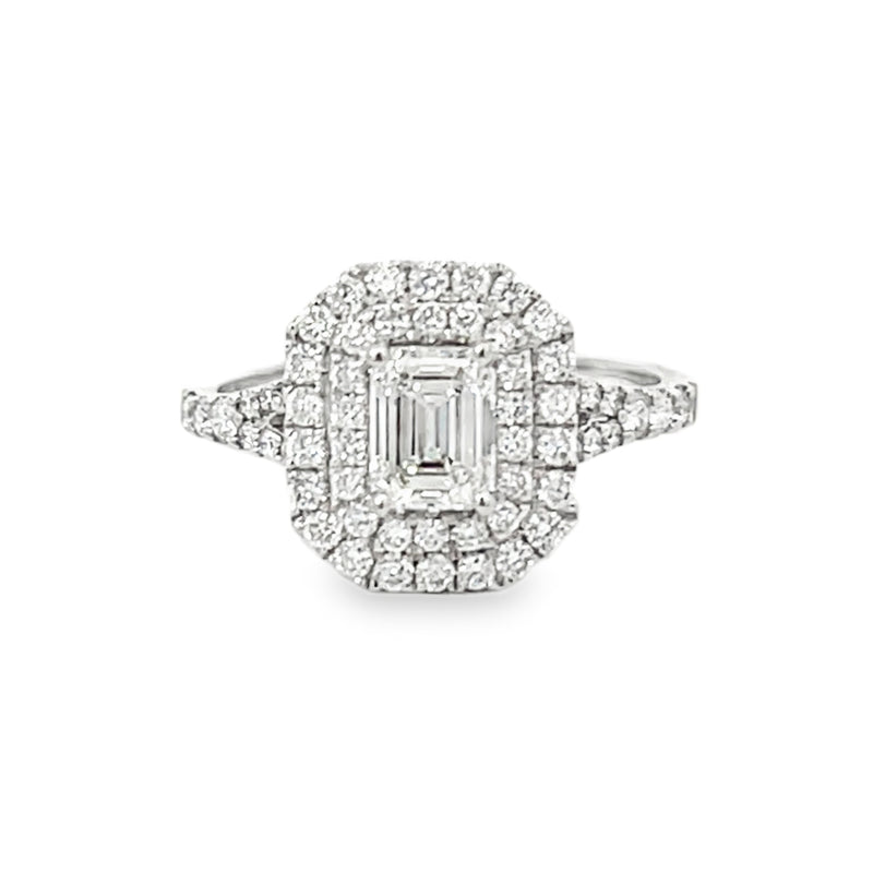 White Gold 1.39ct Emerald Engagement Ring