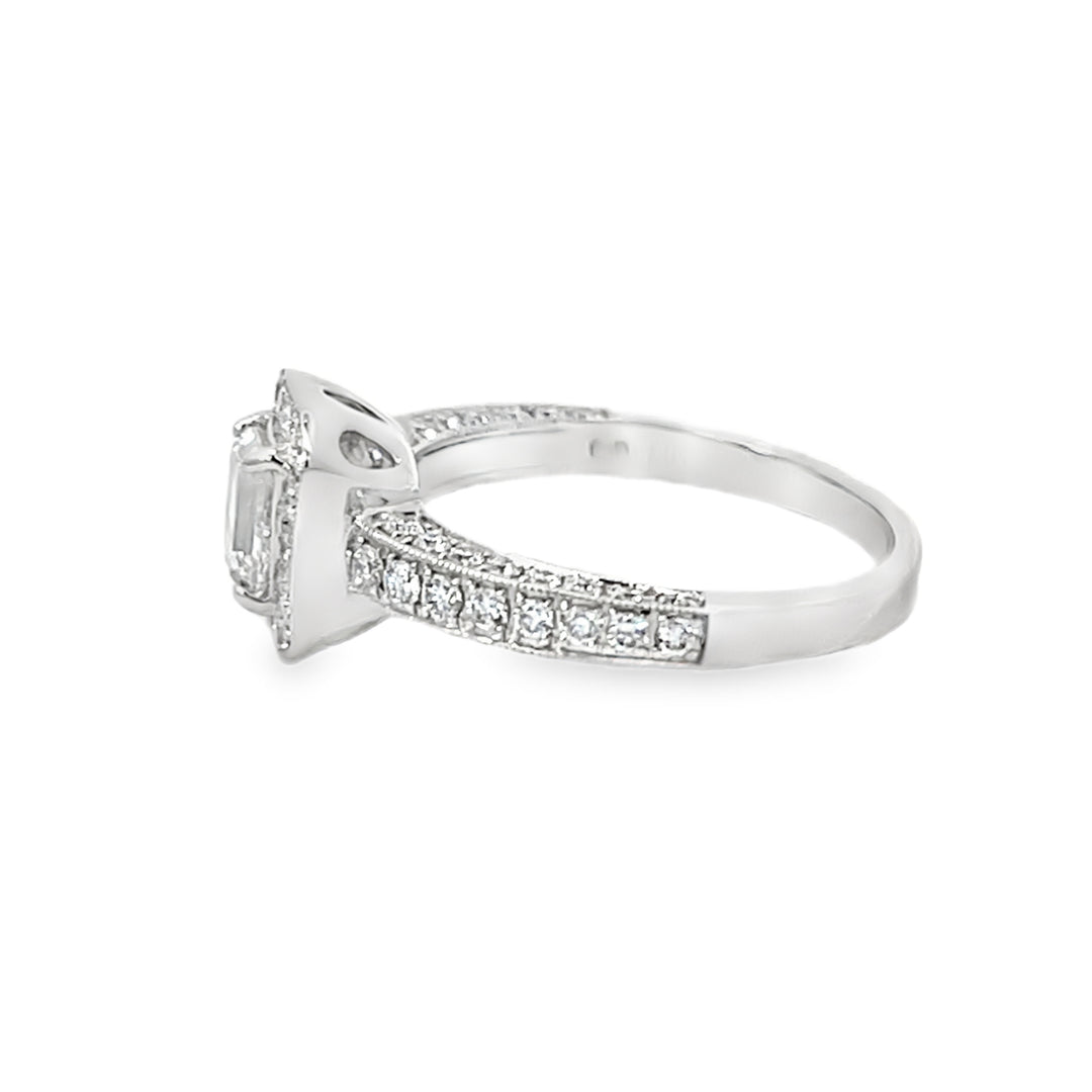 White Gold 1.15ct Emerald Engagement Ring
