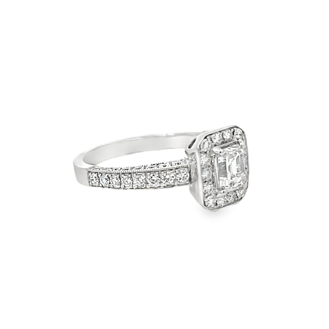 White Gold 1.15ct Emerald Engagement Ring