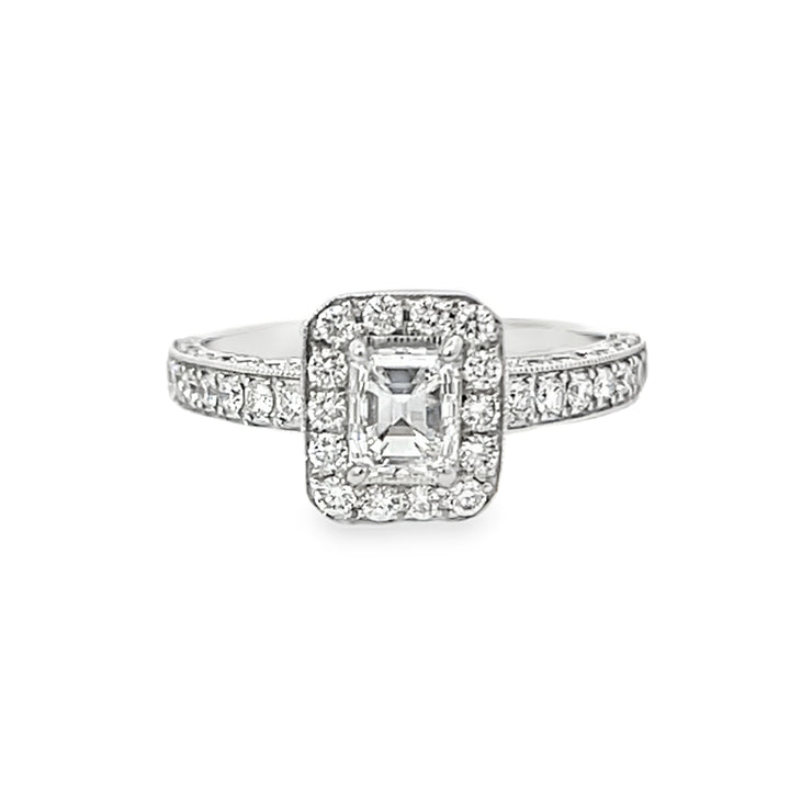 White Gold 1.15ct Emerald Engagement Ring