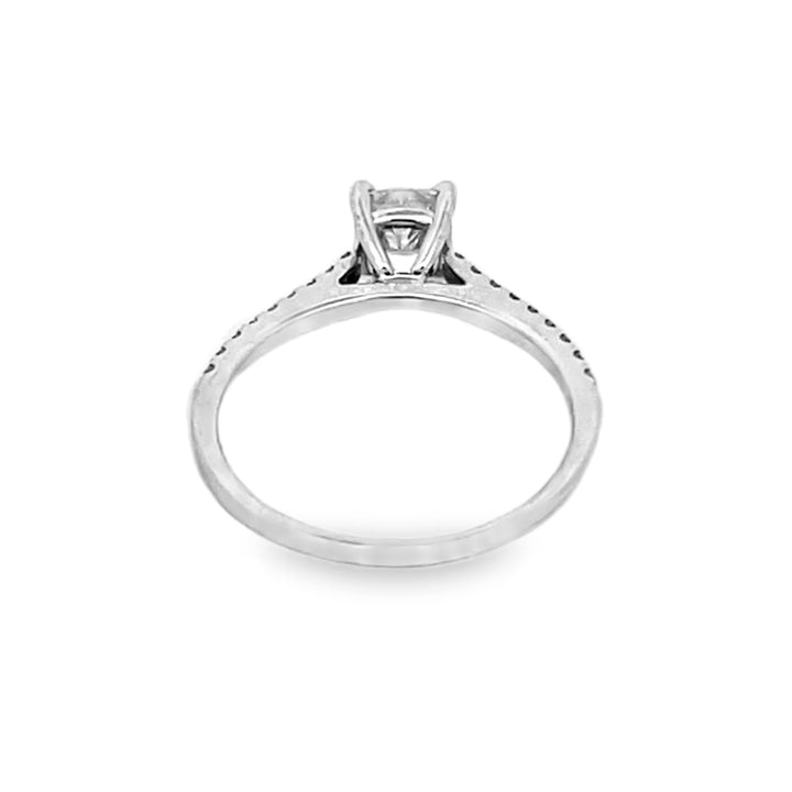 14K White Gold Cushion Cut Diamond Engagement Ring 0.90ctw