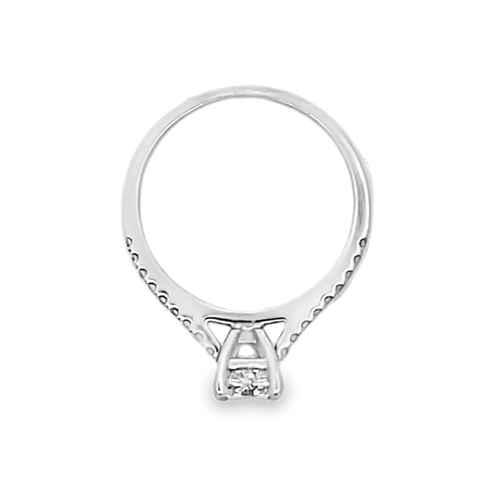 14K White Gold Cushion Cut Diamond Engagement Ring 0.90ctw
