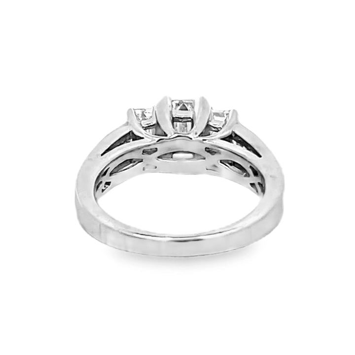 14K White Gold Emerald and Baguette Cut Diamond Engagement Ring 2.46ctw