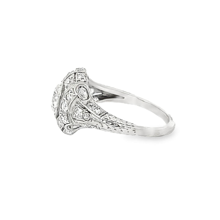 Platinum 1.50ctw Round Antique Diamond Ring