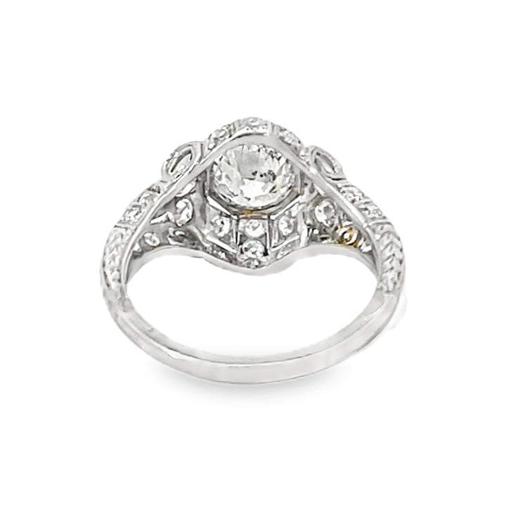 Platinum 1.50ctw Round Antique Diamond Ring