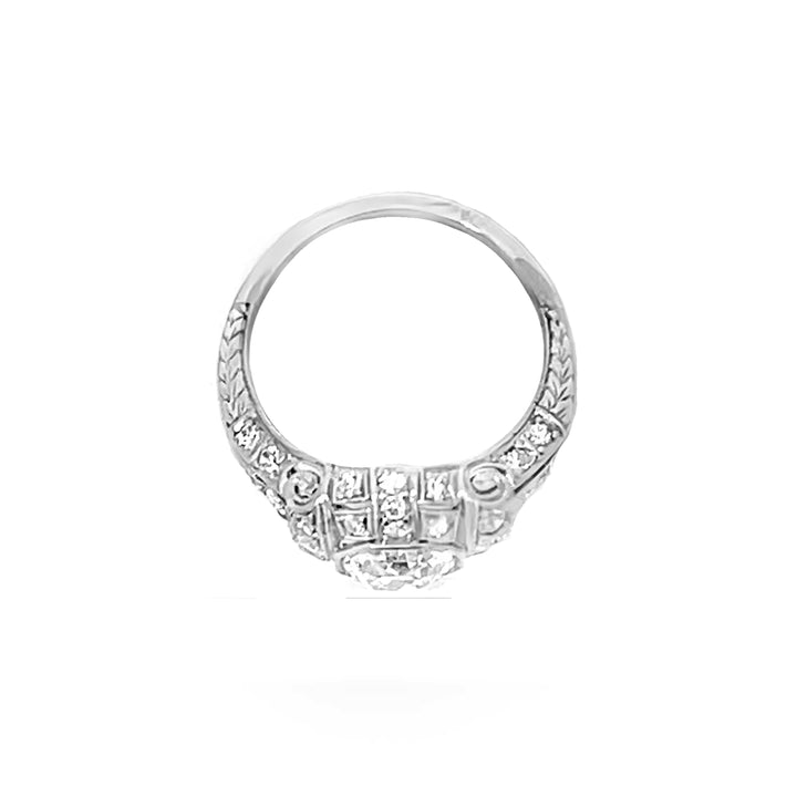 Platinum 1.50ctw Round Antique Diamond Ring